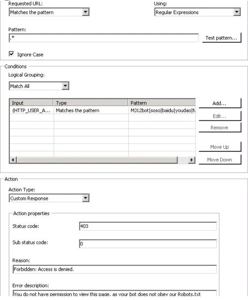 IIS 7 URL Rewrite rule configuration