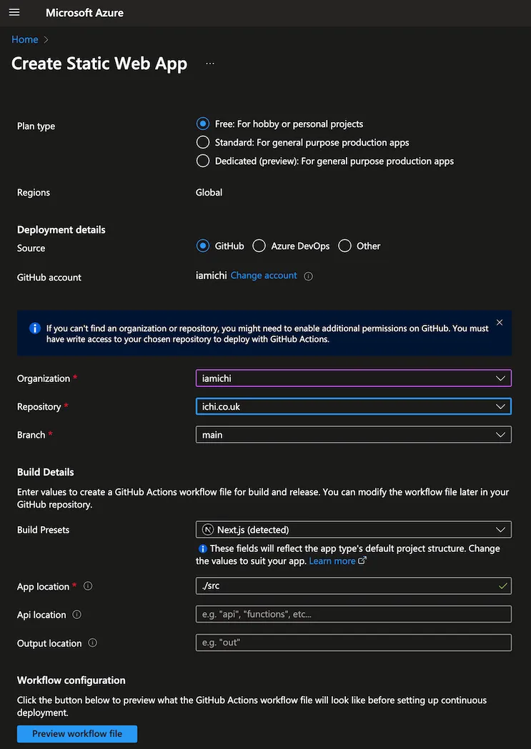 Azure Static Web App